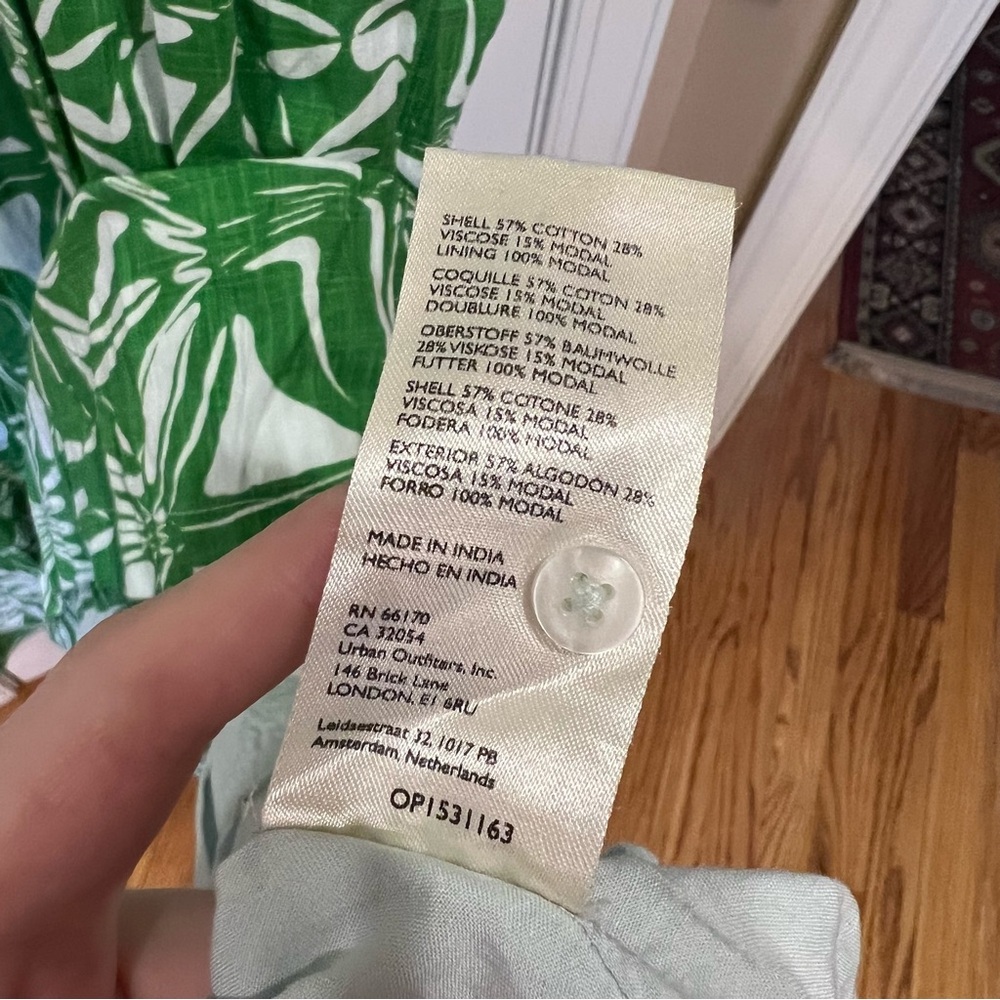 NWOT Anthropologie Maeve Cassandra Maxi Dress Green White Floral 1X - Picture 9 of 10